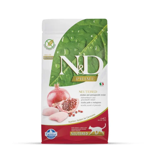 Farmina N&D Grain Free Prime Chicken & Pomegranate Dry Cat Food - All Breed Neutered Adult