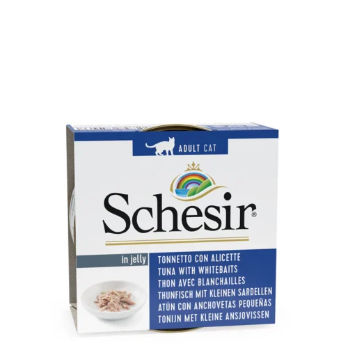 Schesir Tuna In Jelly With Whitebaits Adult Canned Cat Wet Food