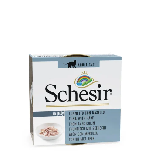 Schesir Tuna Whole Meat With Hake In Jelly Canned Cat Wet Food